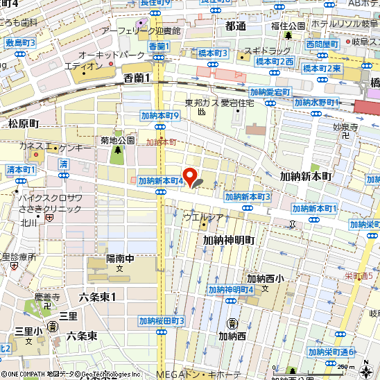 タイヤセンター岐阜付近の地図